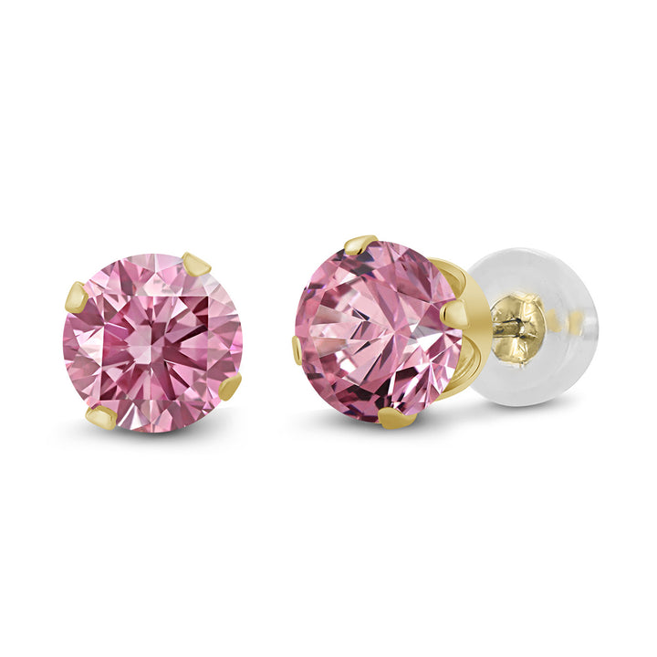 Pink Lab Grown Diamond - April_14K Yellow Gold_Earrings in 14K Yellow Gold