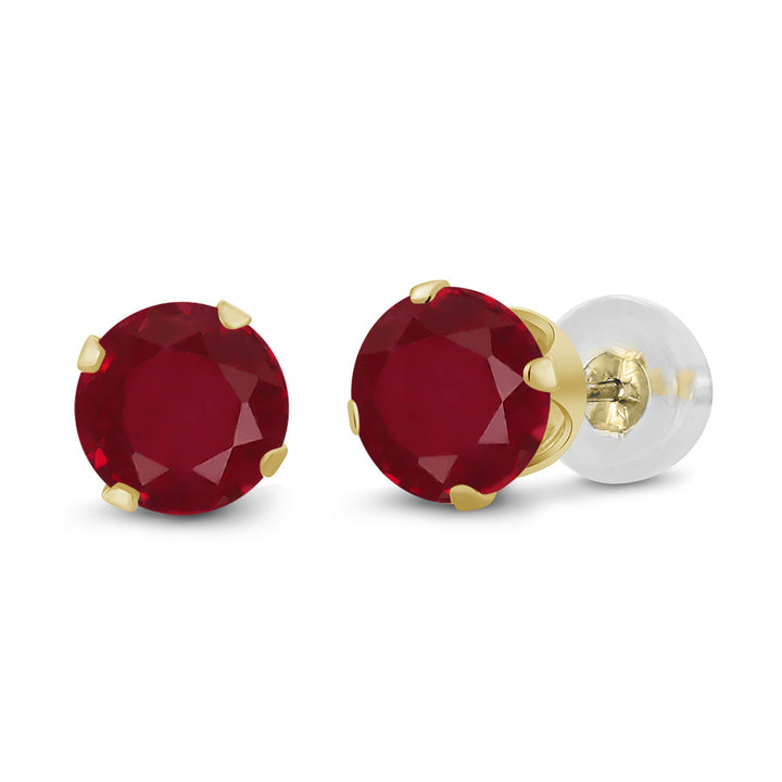 Ruby - July_14K Yellow Gold_Earrings in 14K Yellow Gold