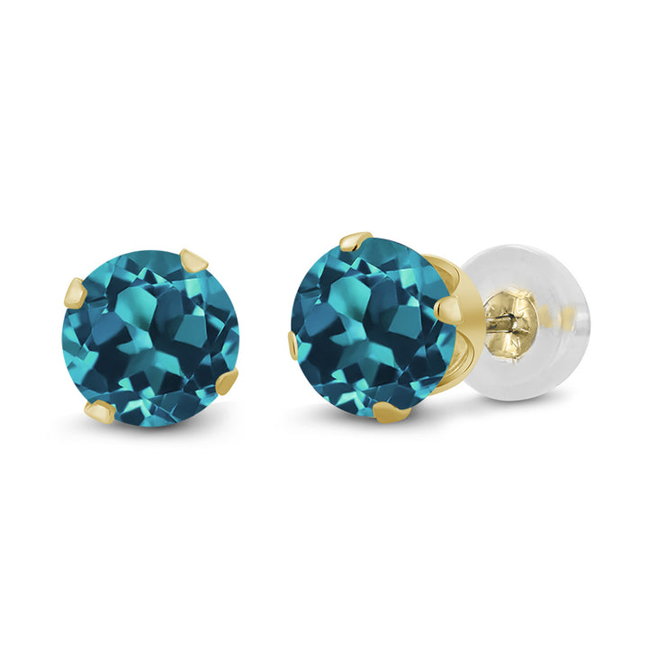London Blue Topaz - November_14K Yellow Gold_Earrings in 14K Yellow Gold