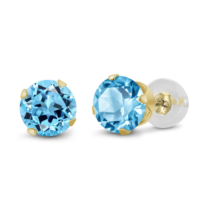 Swiss Blue Topaz - November_14K Yellow Gold_Earrings in 14K Yellow Gold