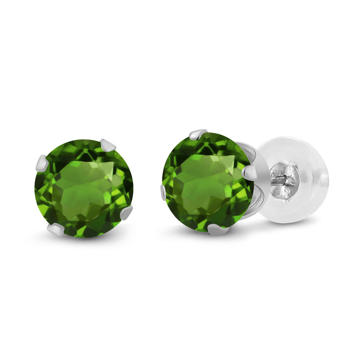 Green Tourmaline - October_14K White Gold_Earrings in 14K White Gold