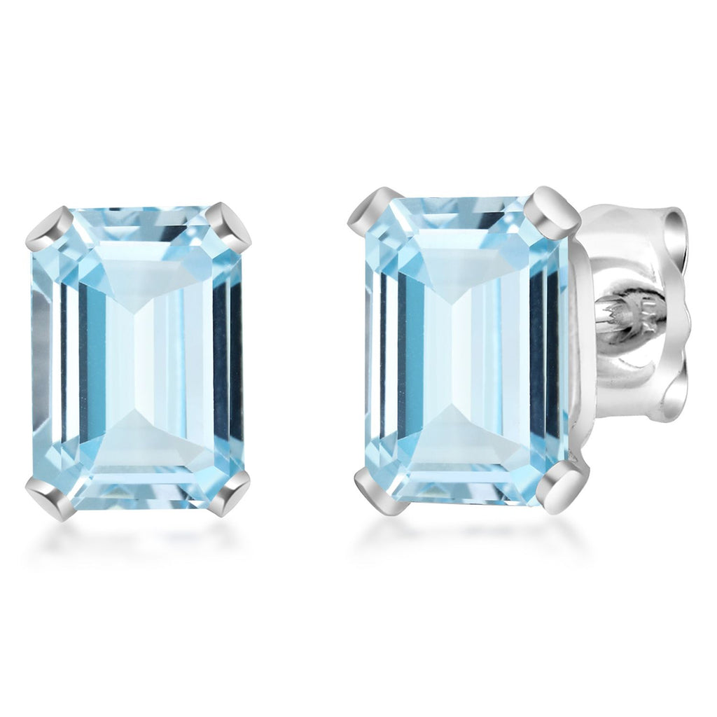 Aquamarine - March_Earrings in 925 Sterling Silver
