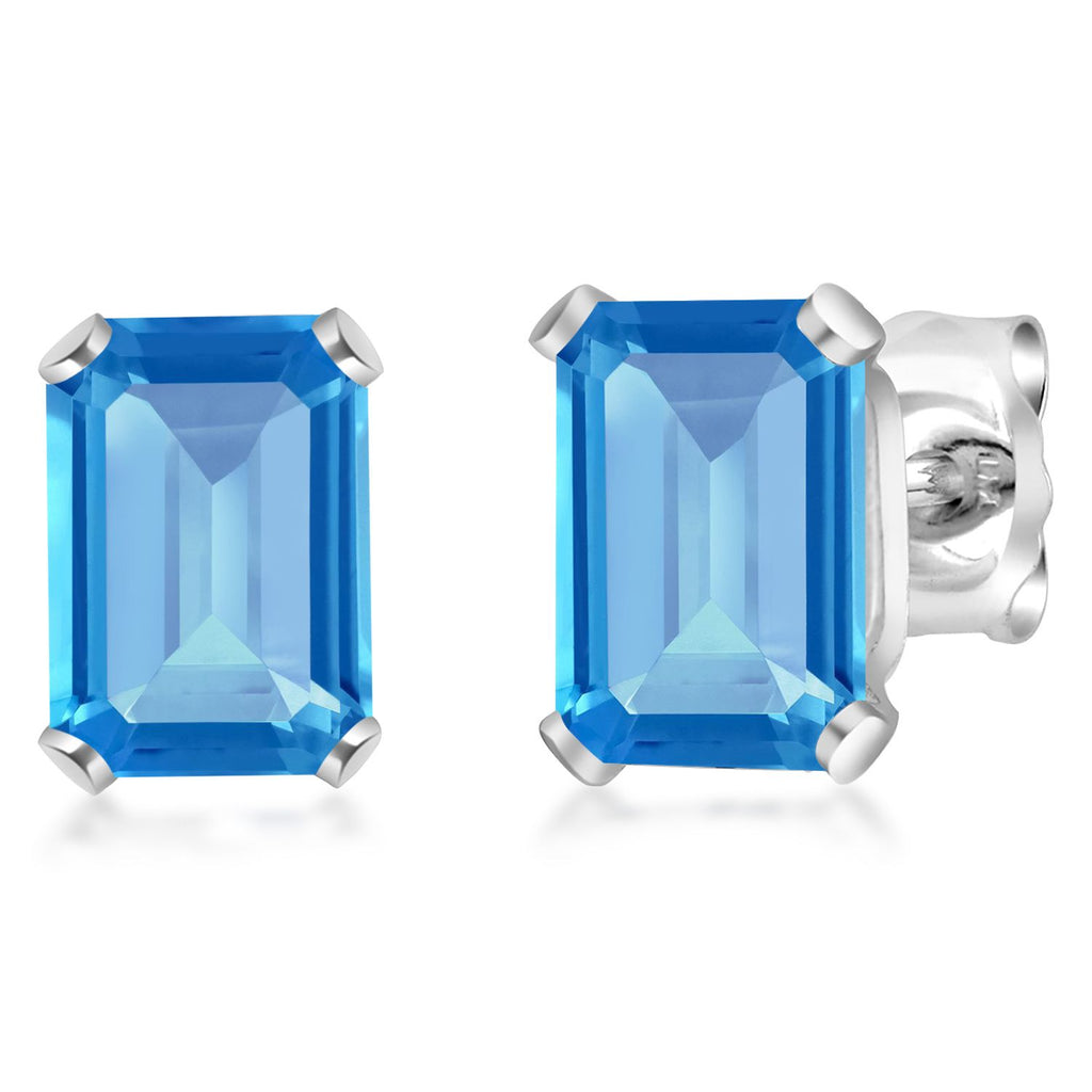 Swiss Blue Topaz - November_Earrings in 925 Sterling Silver