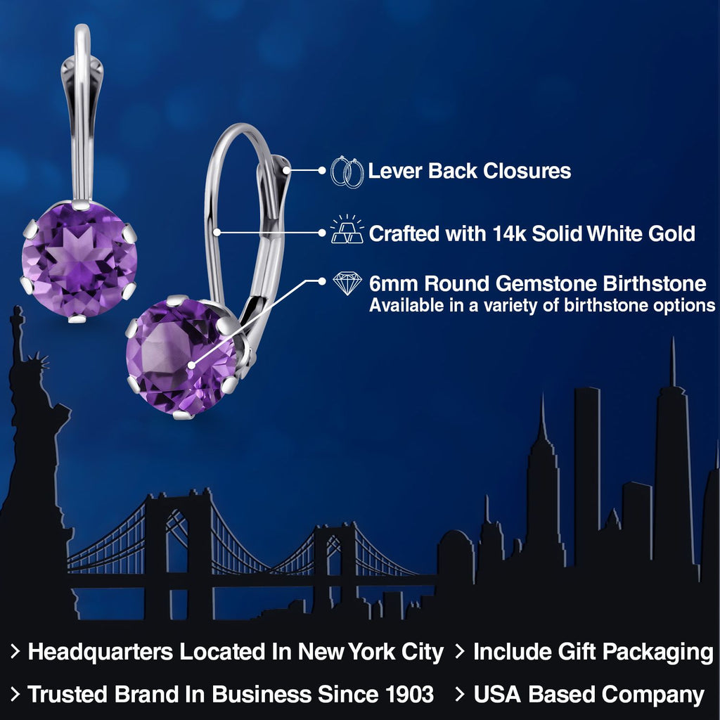 Purple_Earrings in 14K White Gold