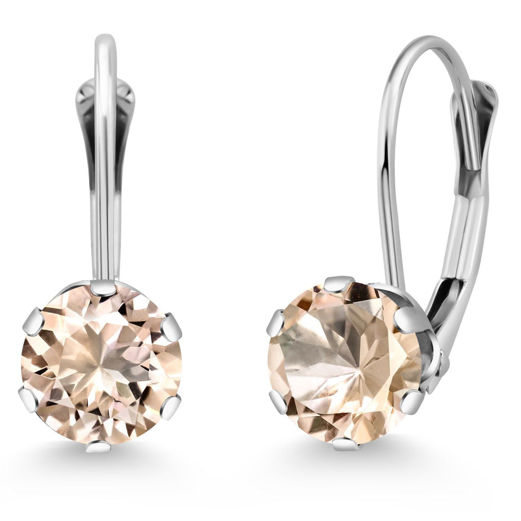 Morganite - October_Earrings in 14K White Gold