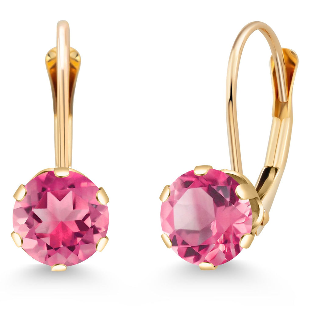 Pink Mystic Topaz_Earrings in 14K Yellow Gold