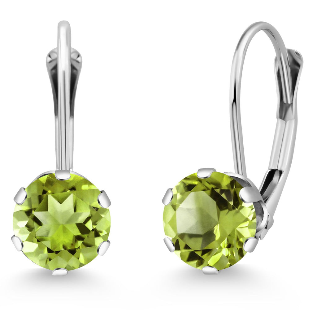 Peridot - August_Earrings in 14K White Gold