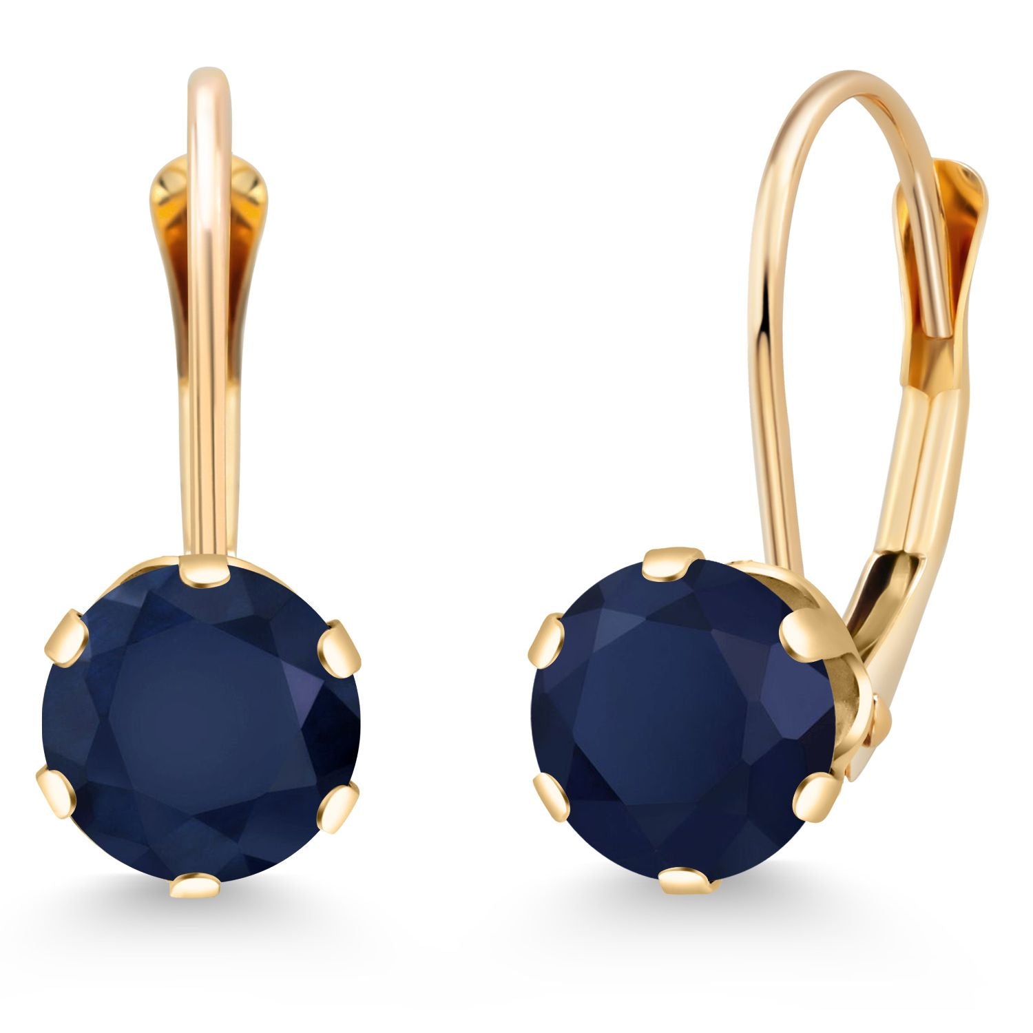 Blue Sapphire - September_Earrings in 14K Yellow Gold