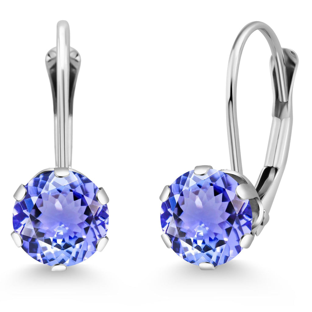 Tanzanite - December_Earrings in 14K White Gold