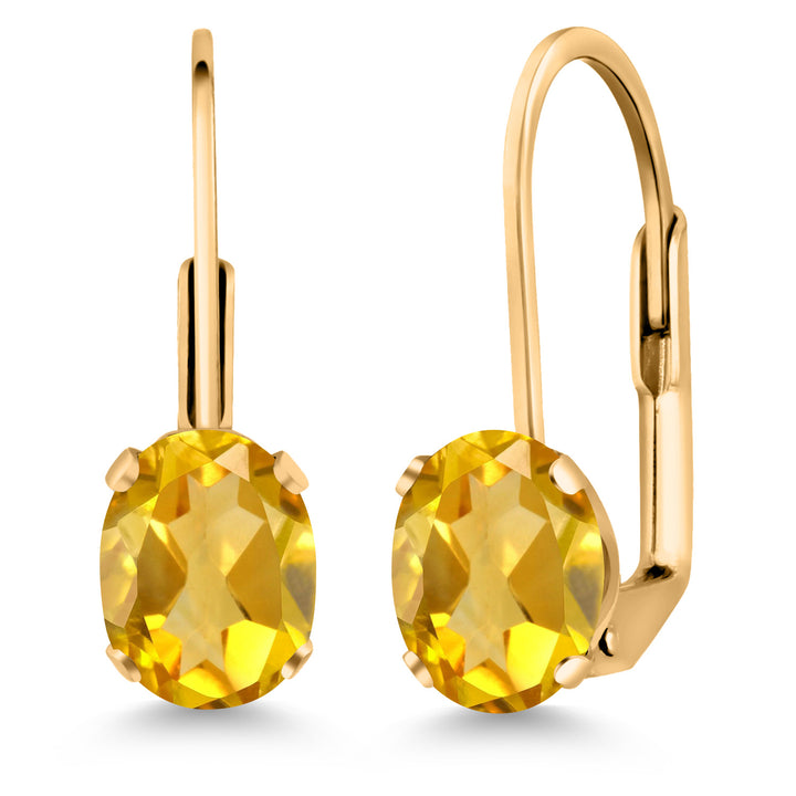 Citrine - November_Earrings in yellow gold plated brass