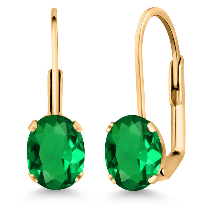 Nano Emerald - May_Earrings in yellow gold plated brass