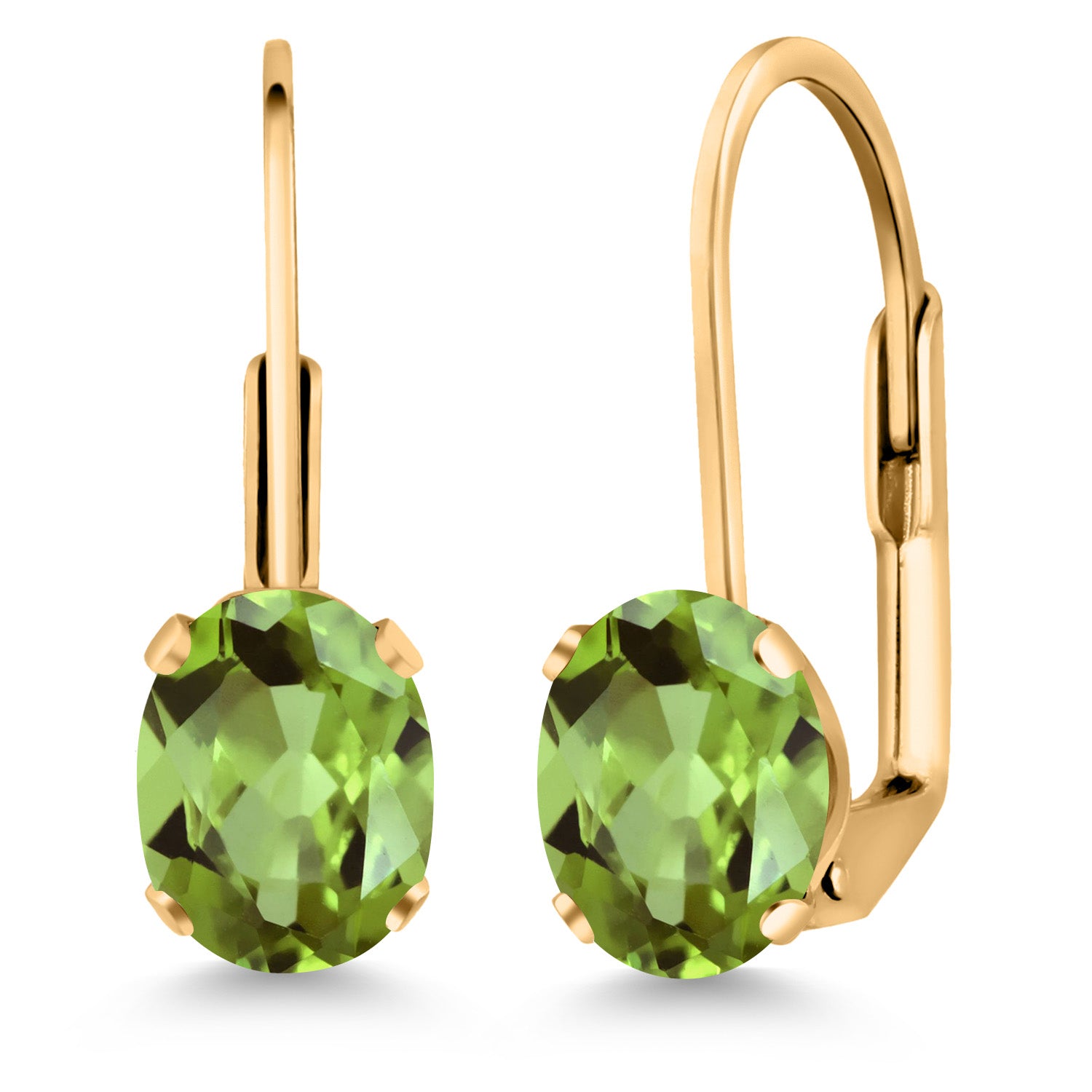 Peridot - August_Earrings in yellow gold plated brass
