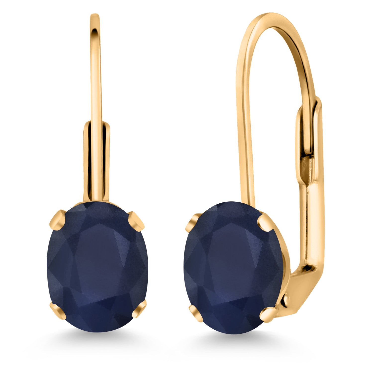 Blue Sapphire - September_Earrings in yellow gold plated brass