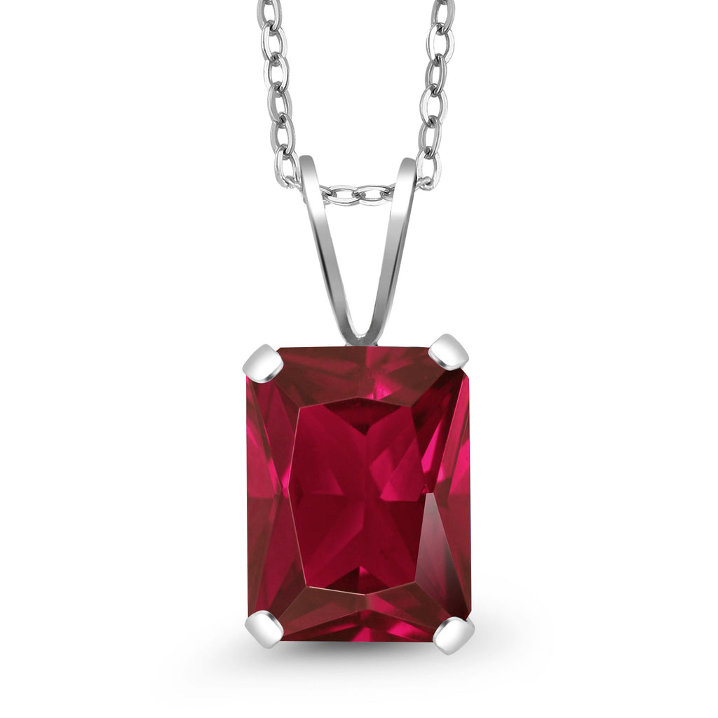 Created Ruby - July_Pendant in 925 Sterling Silver