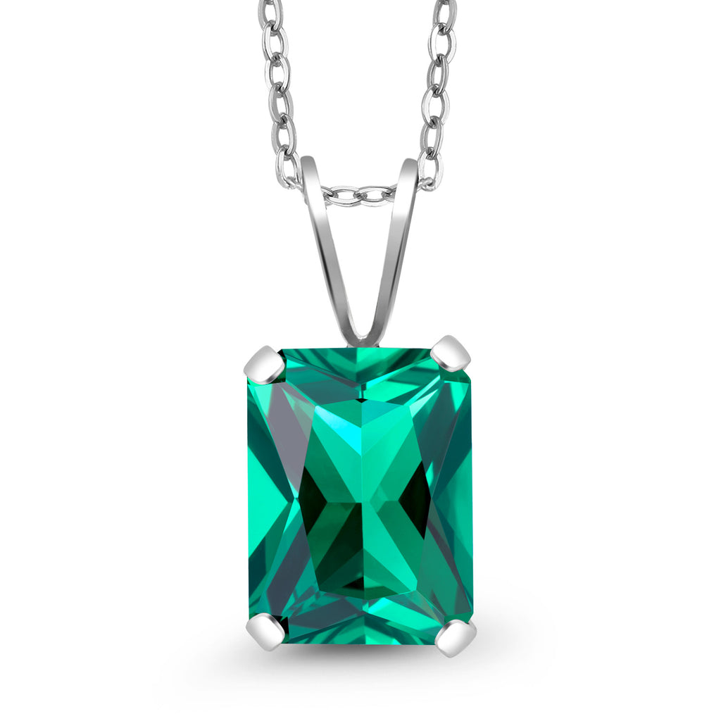 Nano Emerald - May_Pendant in 925 Sterling Silver
