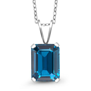 London Blue Topaz - November_Pendant in 925 Sterling Silver