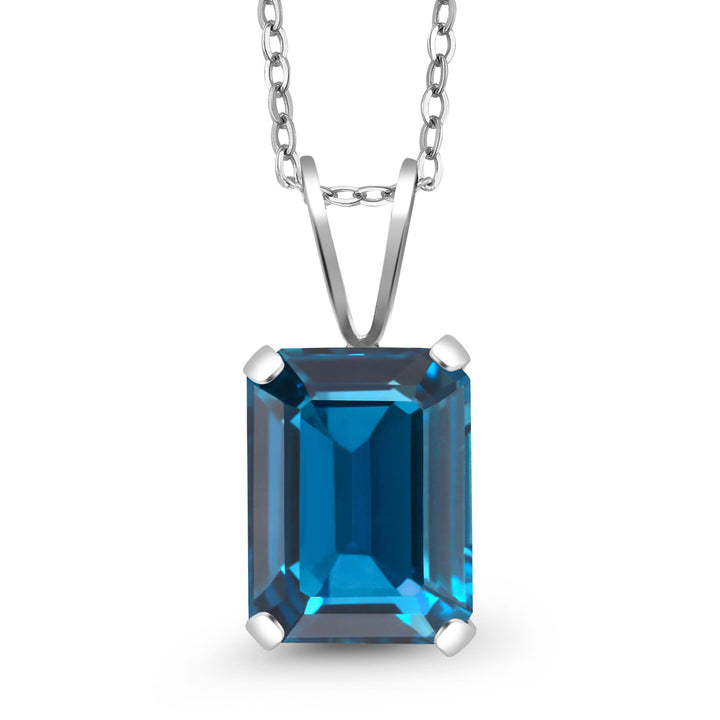 London Blue Topaz - November_Pendant in 925 Sterling Silver