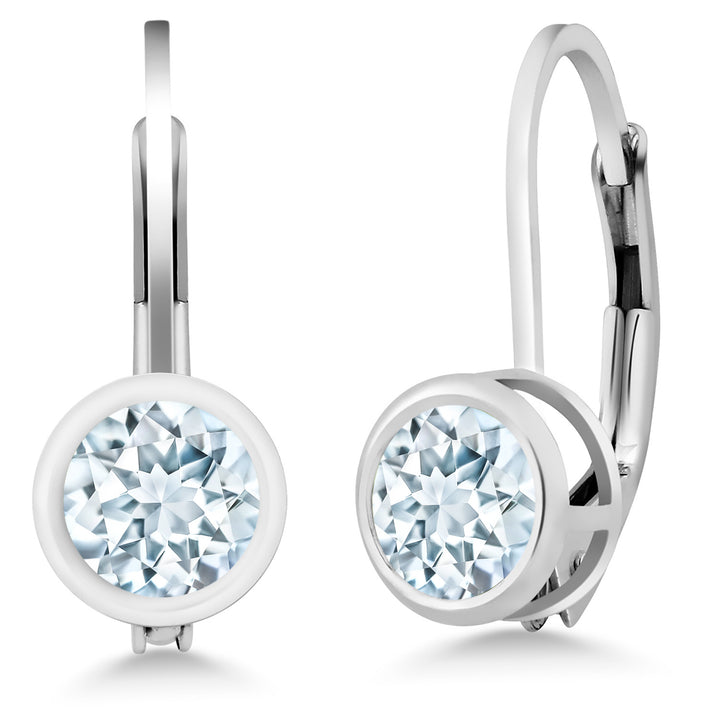Aquamarine - March_Earrings in 925 Sterling Silver