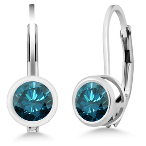 Blue Diamond - April_Earrings in 925 Sterling Silver