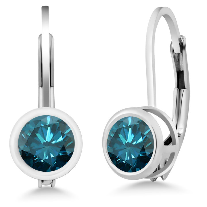 Blue Diamond - April_Earrings in 925 Sterling Silver