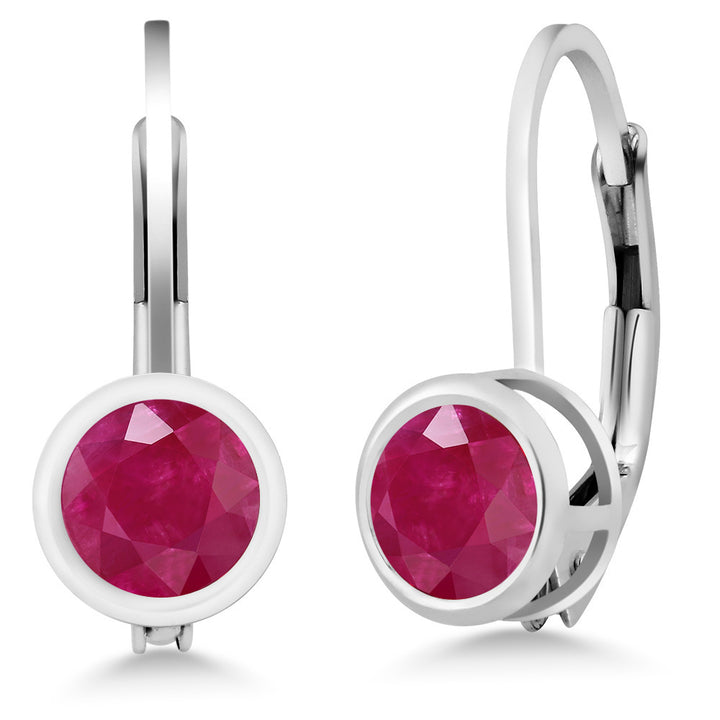 Ruby - July_Earrings in 925 Sterling Silver