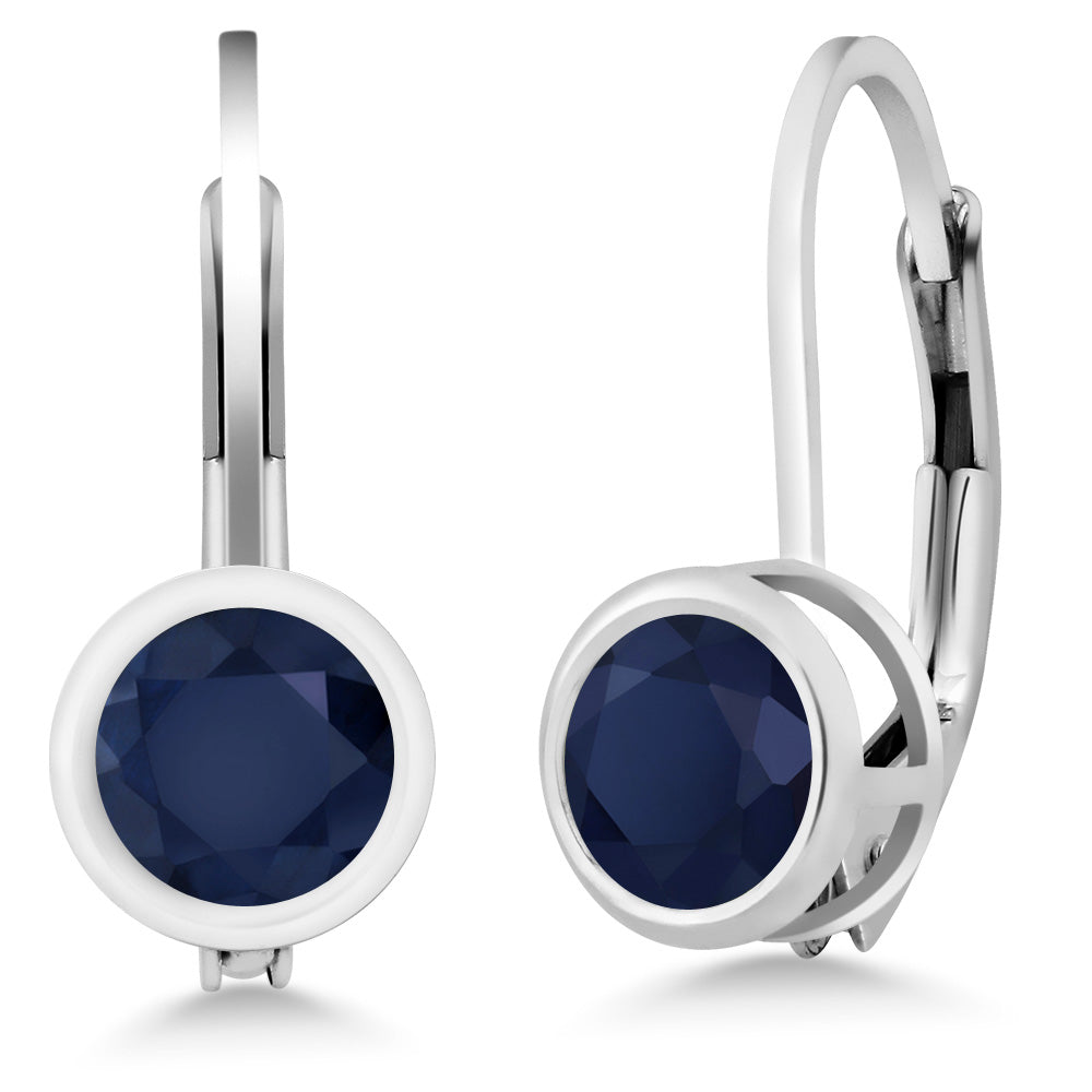 Blue Sapphire - September_Earrings in 925 Sterling Silver