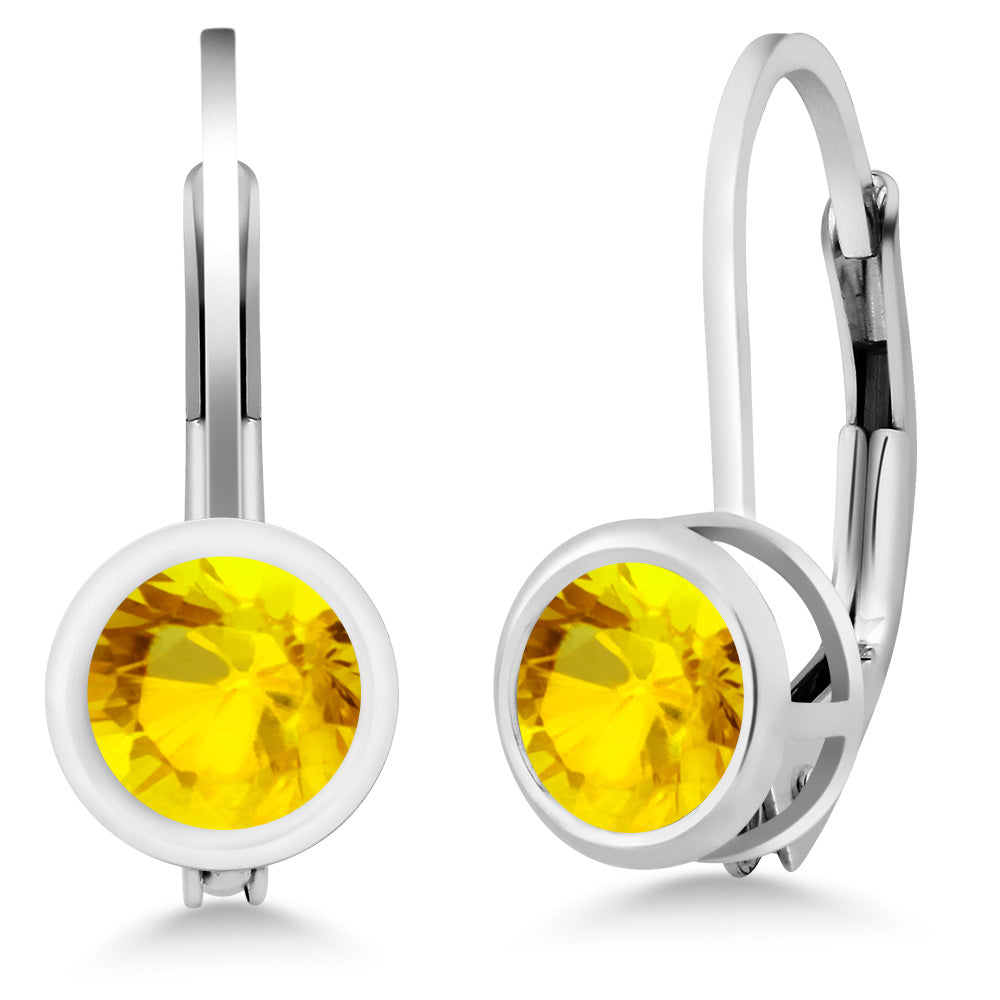 Yellow Sapphire - September_Earrings in 925 Sterling Silver