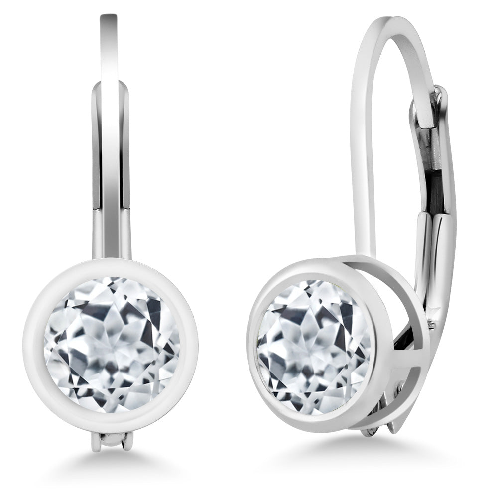 White Topaz - November_Earrings in 925 Sterling Silver