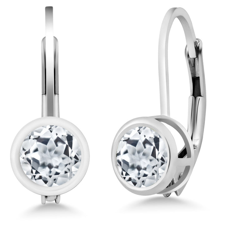 White Topaz - November_Earrings in 925 Sterling Silver