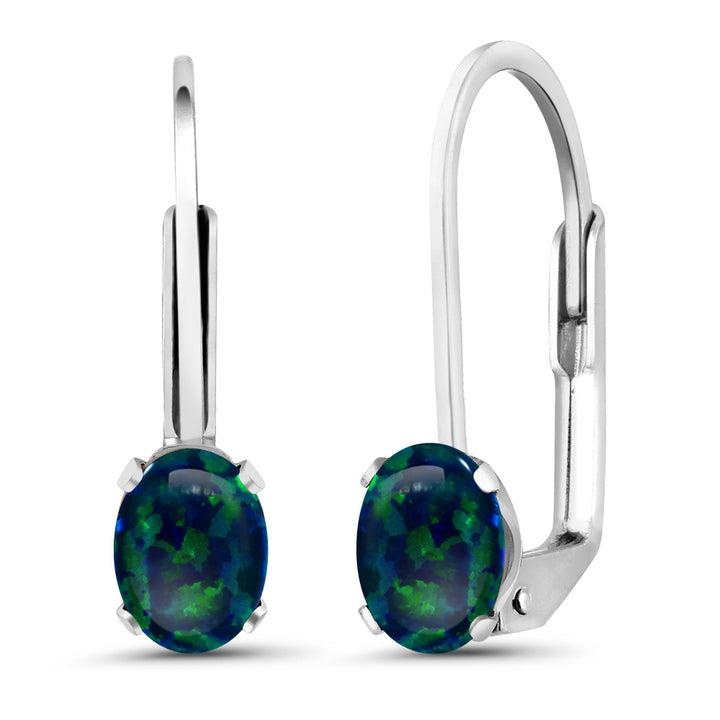 Green Opal - October_Earrings in 925 Sterling Silver