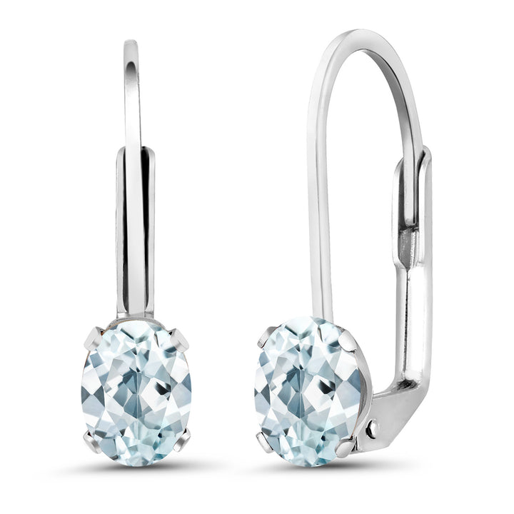 Aquamarine - March_Earrings in 925 Sterling Silver