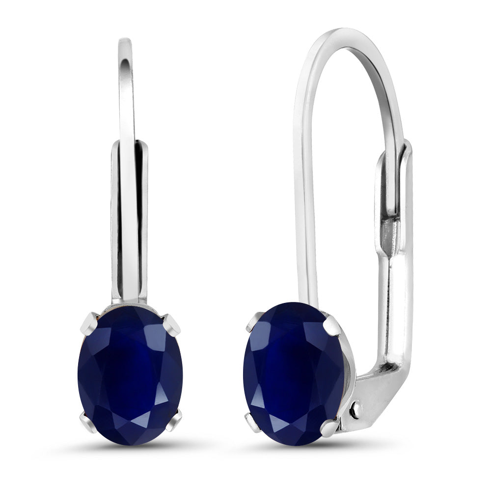 Blue Sapphire - September_Earrings in 925 Sterling Silver