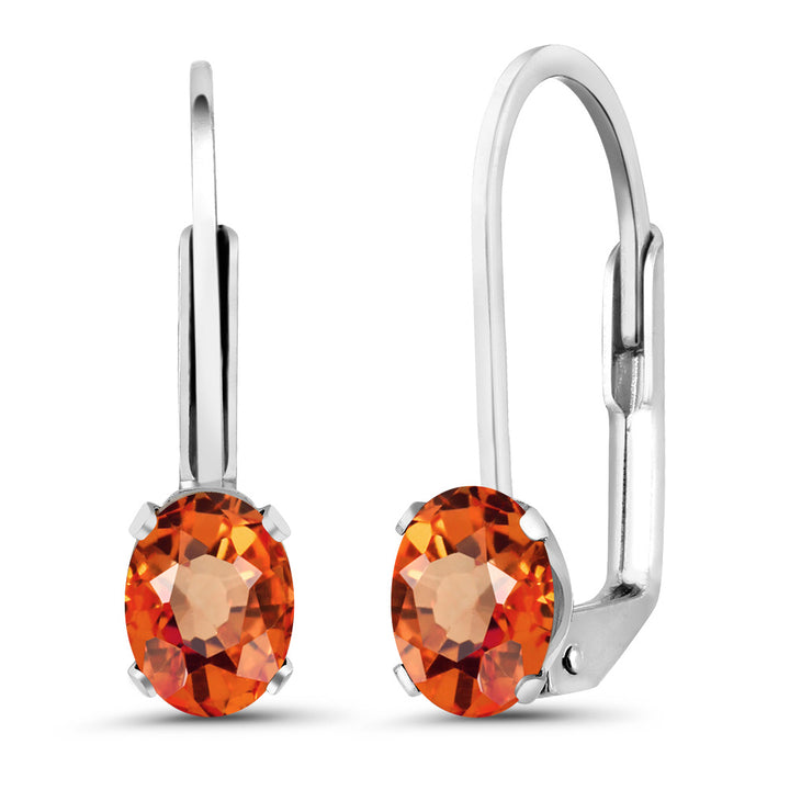 Orange Sapphire - September_Earrings in 925 Sterling Silver