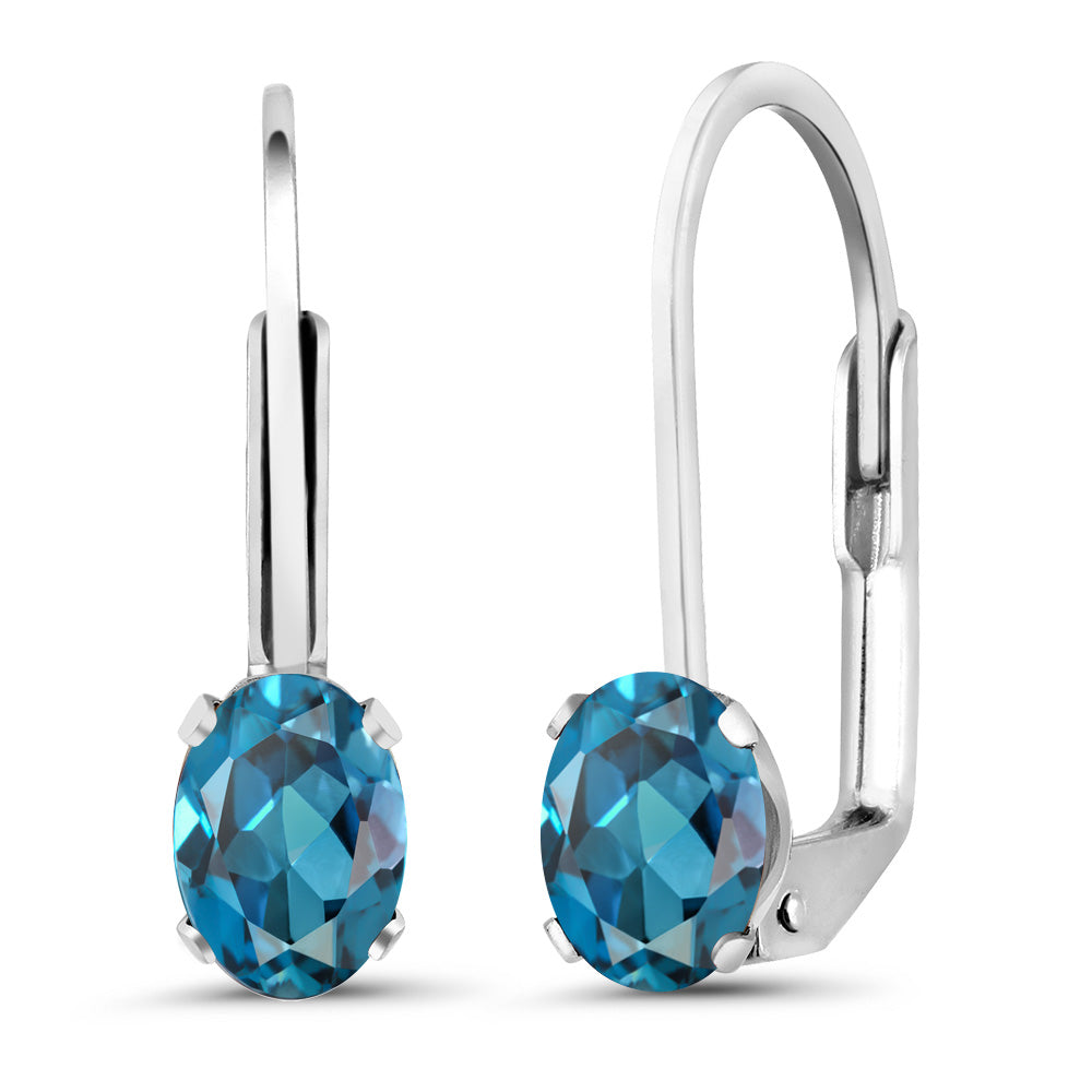 London Blue Topaz - November_Earrings in 925 Sterling Silver