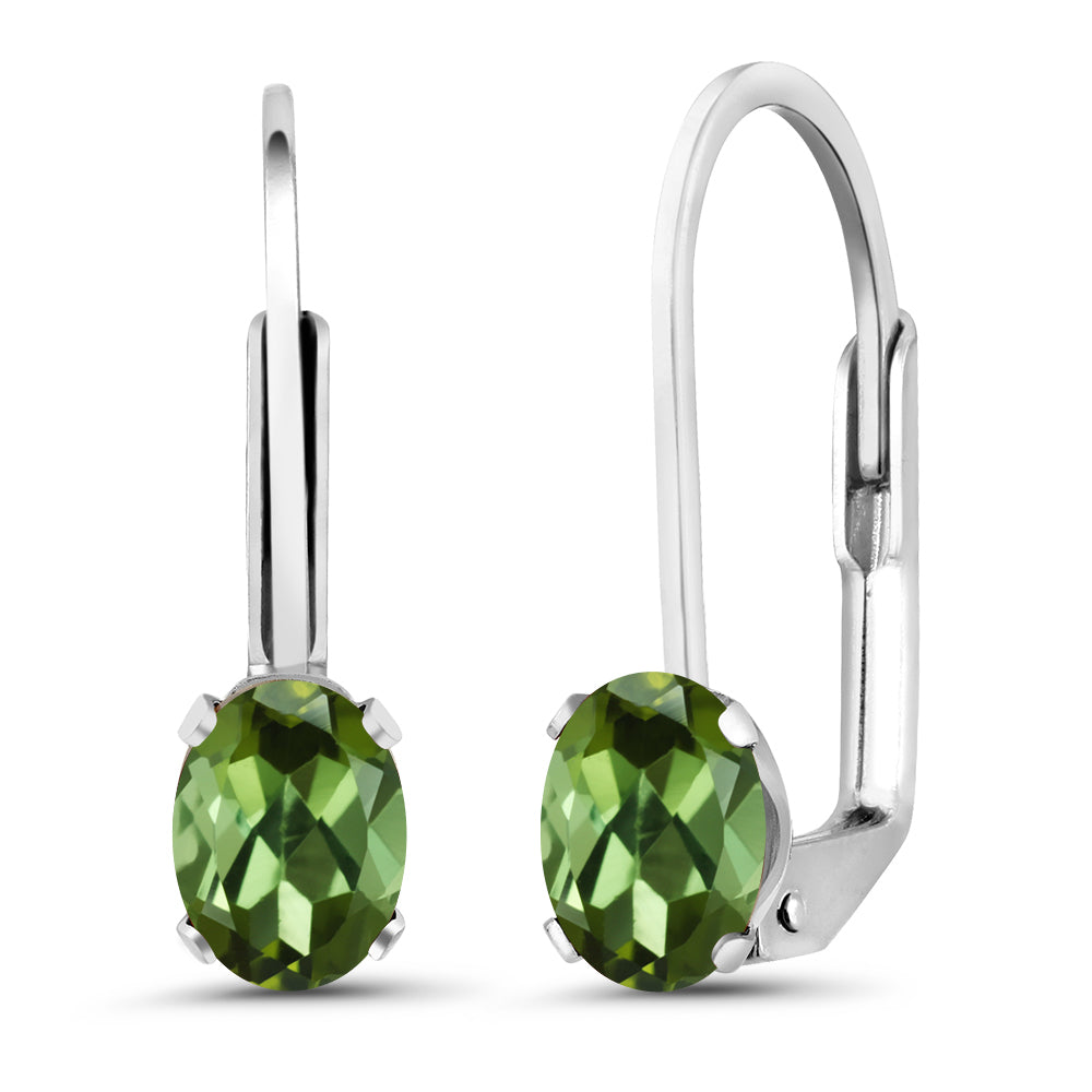 Green Tourmaline - October_Earrings in 925 Sterling Silver