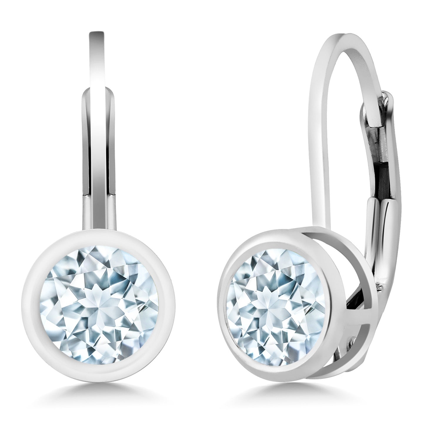 Aquamarine - March_Earrings in 925 Sterling Silver