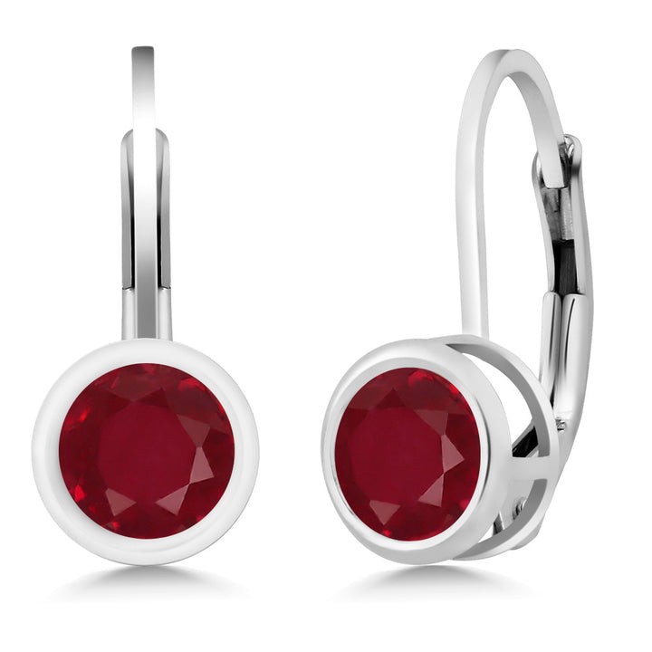 Ruby - July_Earrings in 925 Sterling Silver
