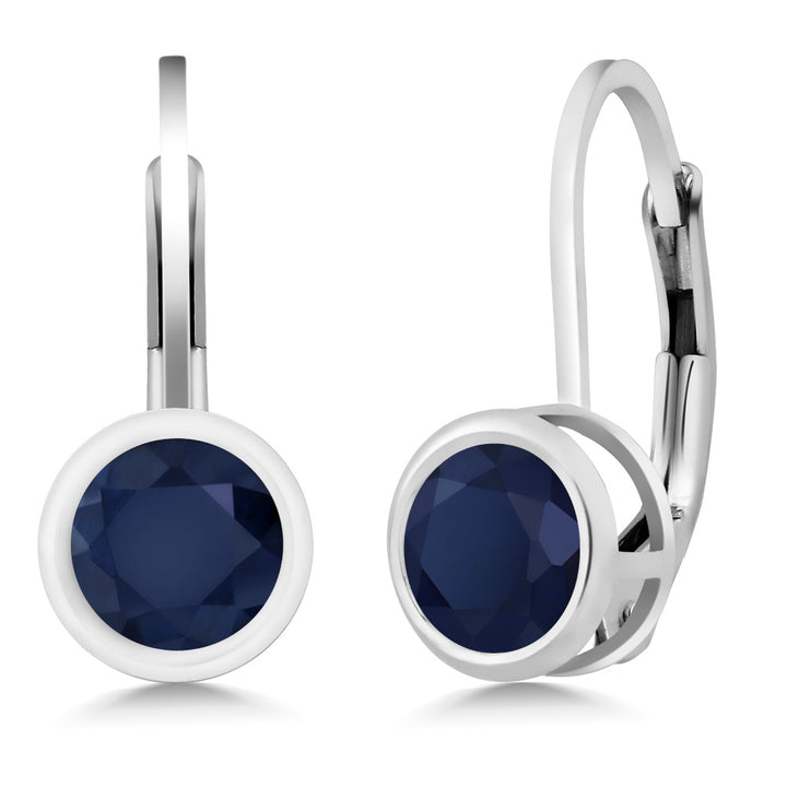Blue Sapphire - September_Earrings in 925 Sterling Silver