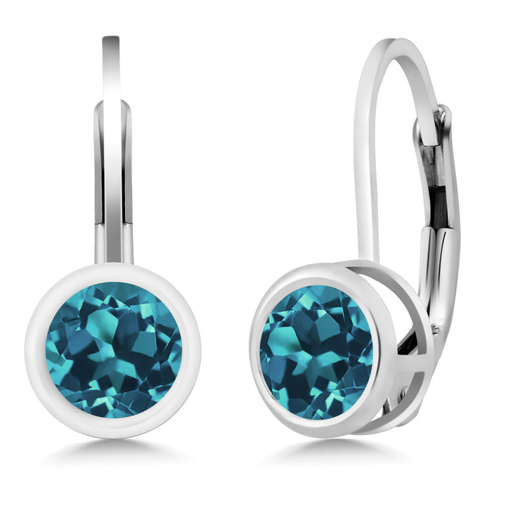 London Blue Topaz - November_Earrings in 925 Sterling Silver
