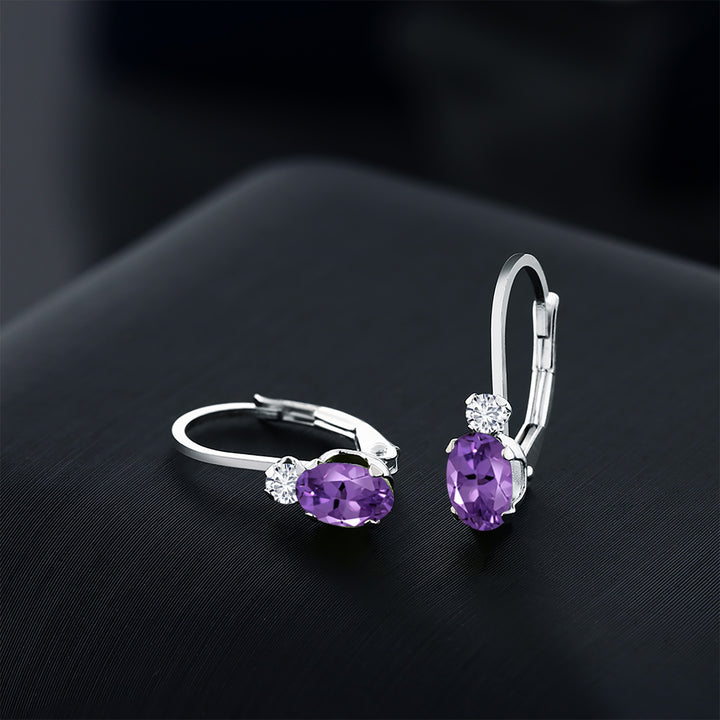 Amethyst - February_Earrings in 925 Sterling Silver
