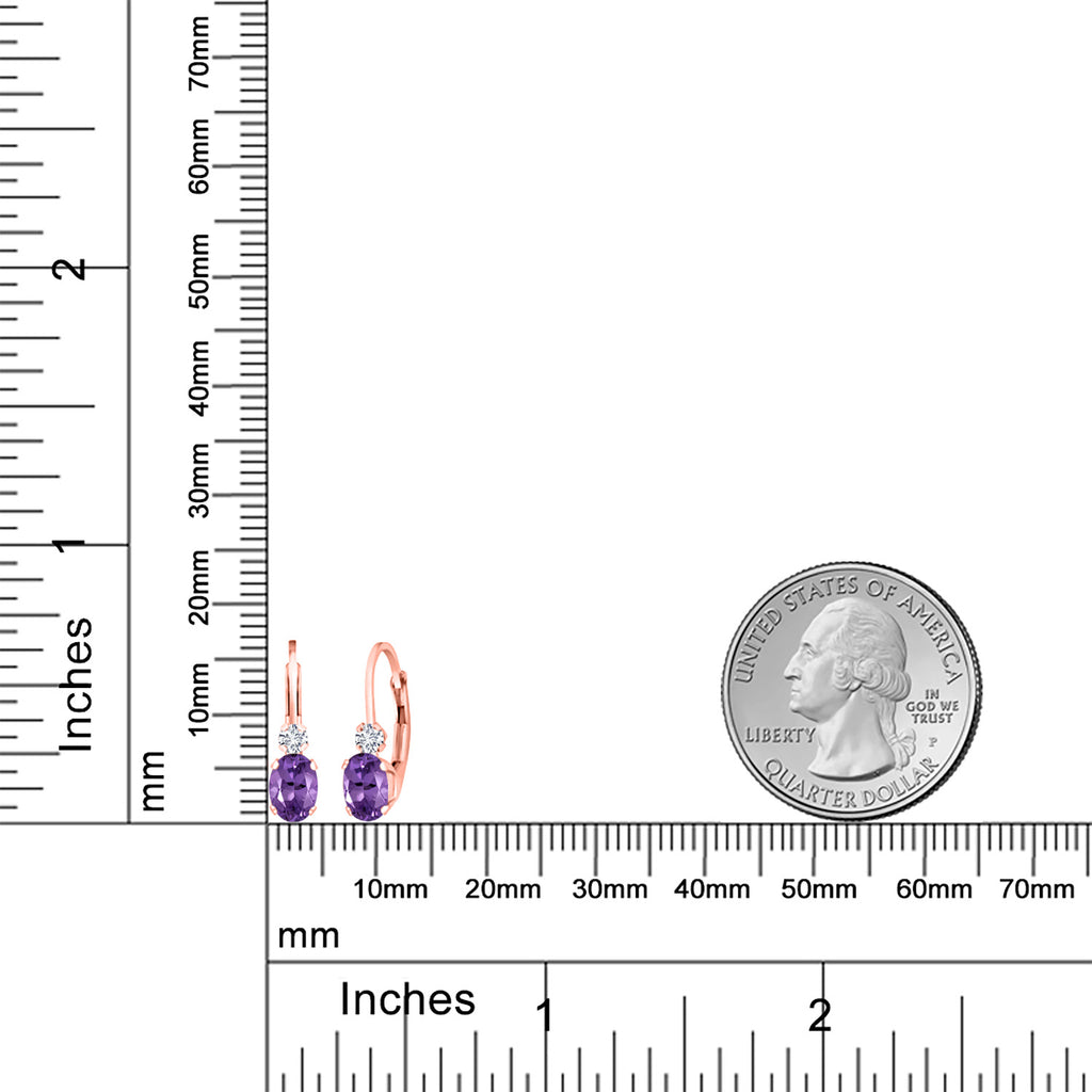 Amethyst - February_Earrings in 925 Yellow Gold Plated Silver