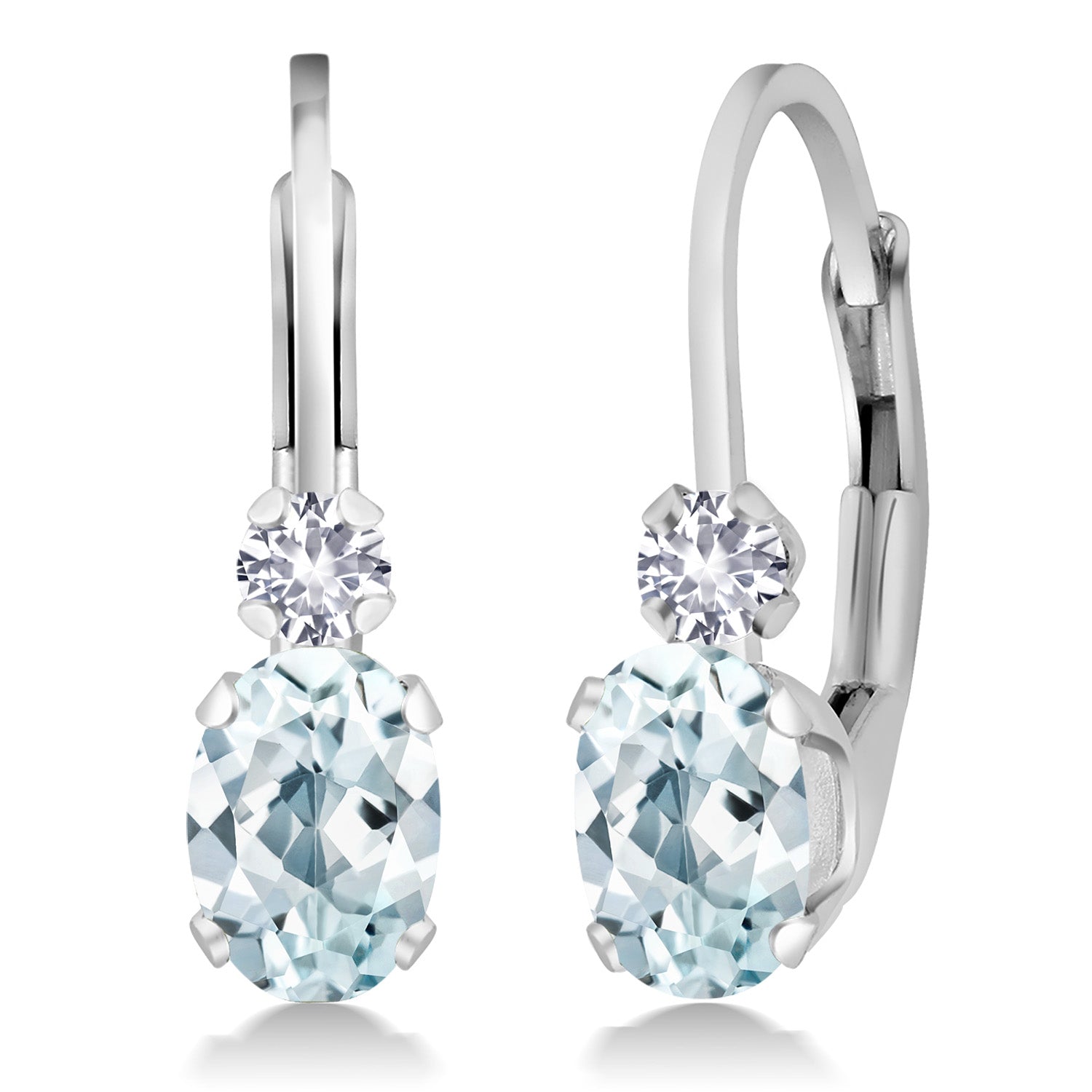 Aquamarine - March_Earrings in 925 Sterling Silver