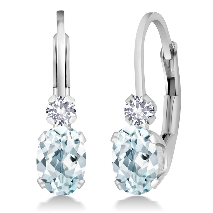 Aquamarine - March_Earrings in 925 Sterling Silver