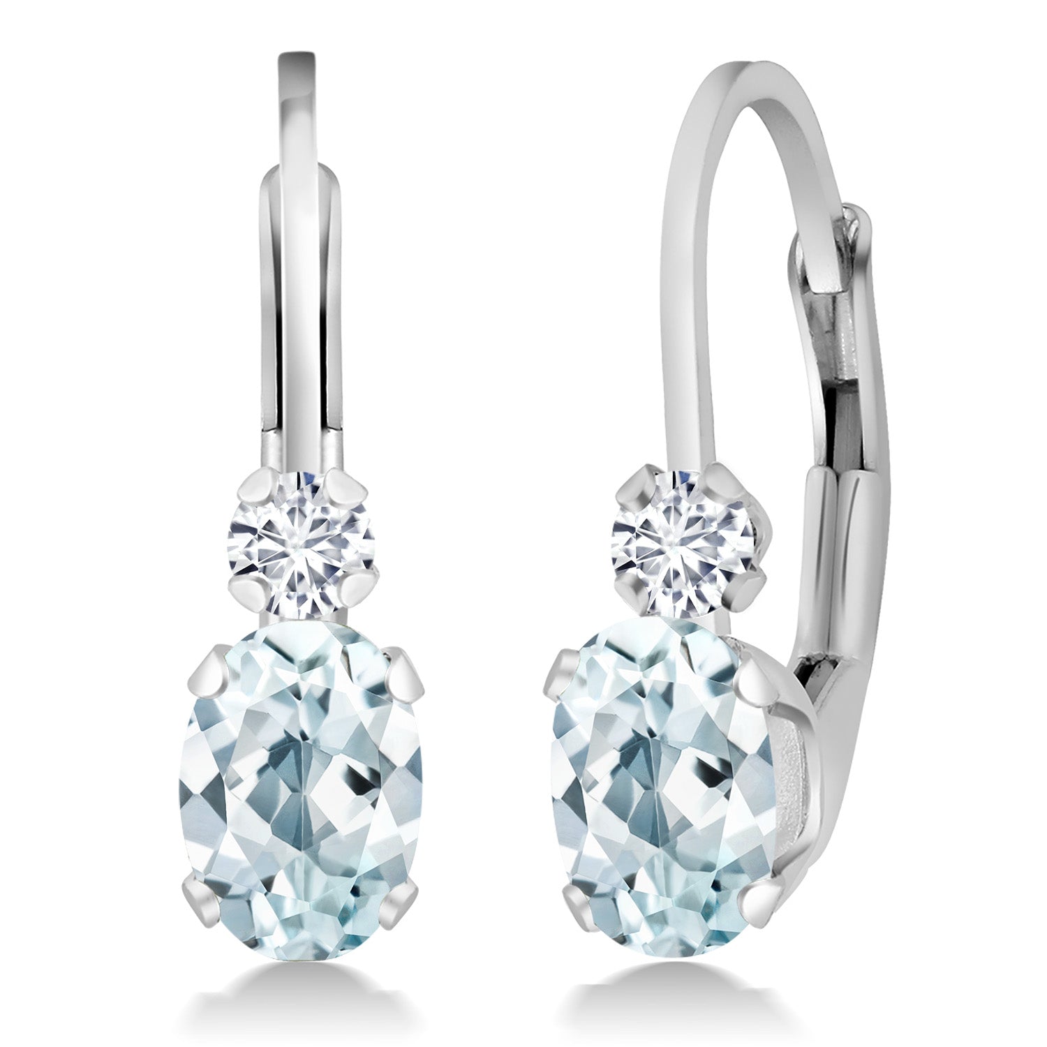 Aquamarine - March_Earrings in 925 Sterling Silver