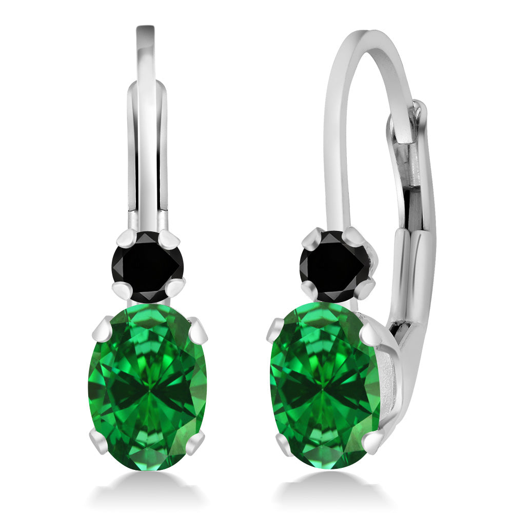 Created Emerald - May_Earrings in 925 Sterling Silver