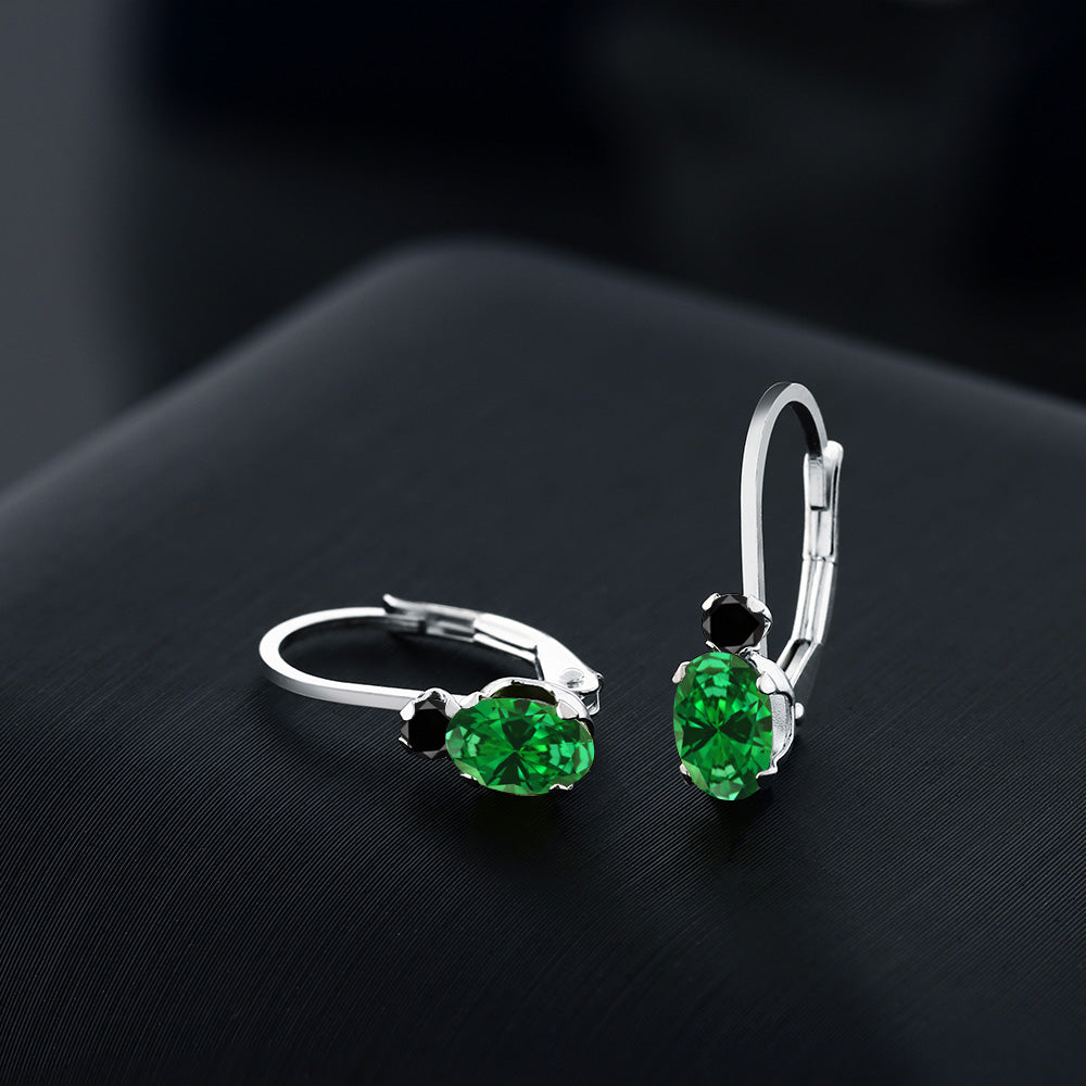 Created Emerald - May_Earrings in 925 Sterling Silver