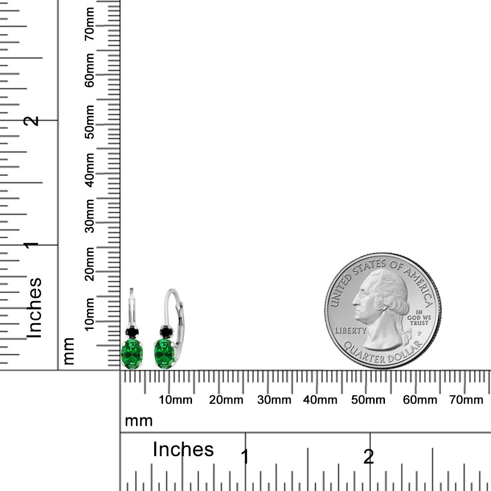 Created Emerald - May_Earrings in 925 Sterling Silver