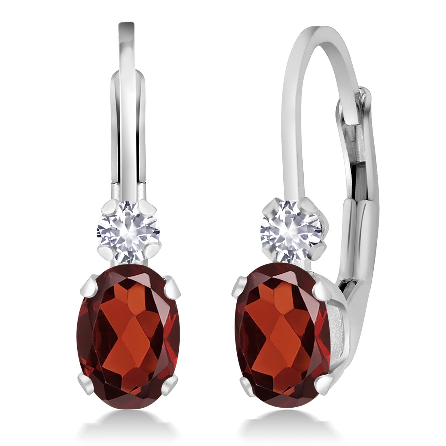 Garnet - January_Earrings in 925 Sterling Silver