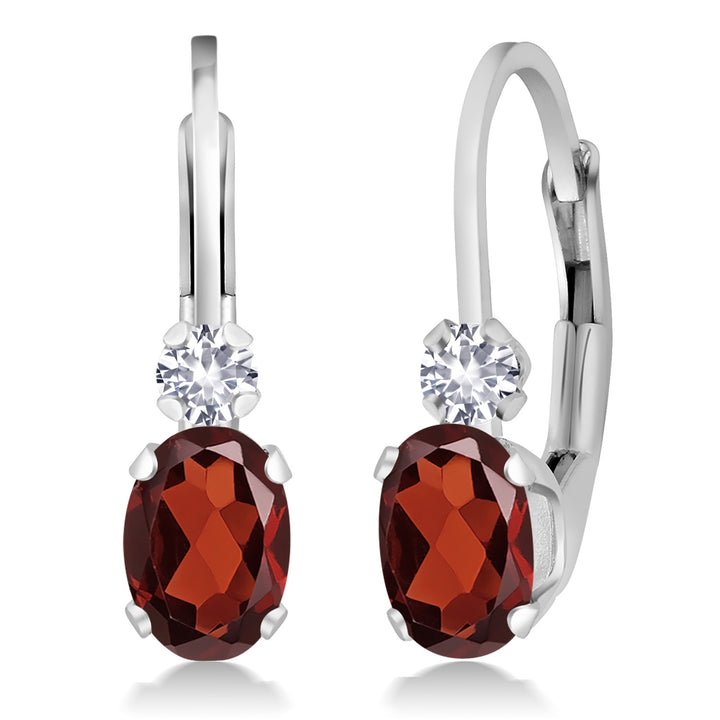 Garnet - January_Earrings in 925 Sterling Silver