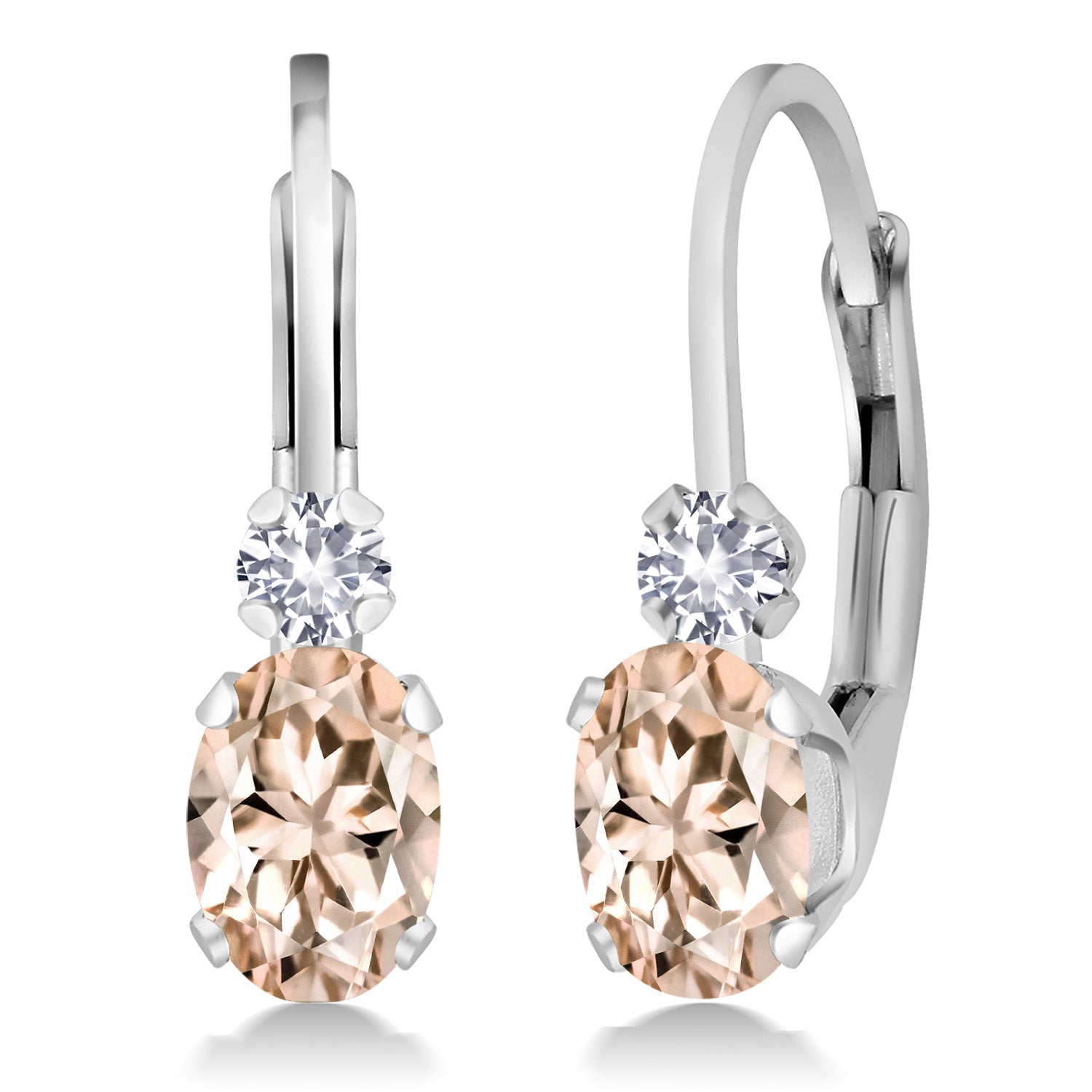 Morganite - October_Earrings in 925 Sterling Silver